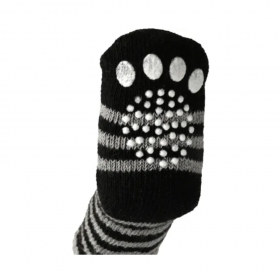 Flamingo Socks Sockies 4бр. Black & Grey – комплект чорапи за домашни любимци, 4 броя, черно и сиво